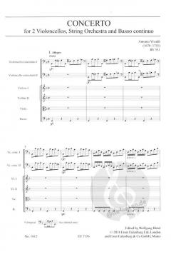 Concerto g-Moll RV 531 (P 411, F 3/2) von Antonio Vivaldi für 2 Violoncelli, Streichorchester und Basso continuo im Alle Noten Shop kaufen