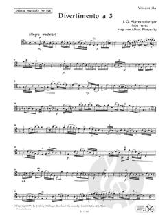 Divertimento a tre in F Erstdruck von Johann Georg Albrechtsberger 