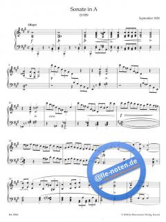 Sonate für Klavier A-Dur D 959 von Franz Schubert (Download) 