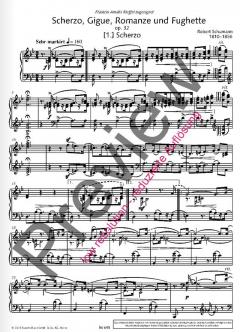 Scherzo, Gigue, Romanze und Fughette op. 32 von Robert Schumann 