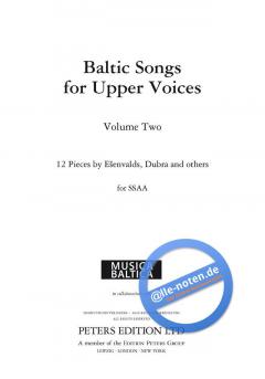 Baltic Songs for Upper Voices, Vol. 2 (Rihards Dubra) 