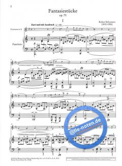 Fantasiestücke für Klarinette und Klavier op. 73 von Robert Schumann 