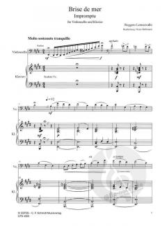 Brise du Mer - Impromptu von Ruggero Leoncavallo für Violoncello und Klavier im Alle Noten Shop kaufen
