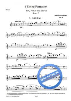 6 kleine Fantasien op. 28 - Band 1 von Jules Demersseman für 2 Flöten und Klavier im Alle Noten Shop kaufen