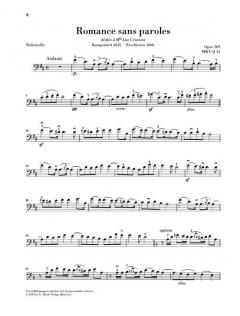Romance sans paroles op. 109 von Felix Mendelssohn Bartholdy für Violoncello und Klavier im Alle Noten Shop kaufen