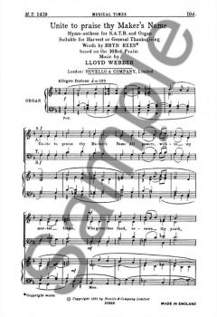 Unite To Praise Thy Maker's Name von William Lloyd Webber 