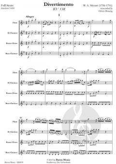 Divertimento KV 138 von Wolfgang Amadeus Mozart (Download) 