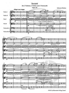 Sextett G-Dur op. 36 von Johannes Brahms für 2 Violinen, 2 Violen und 2 Violoncelli im Alle Noten Shop kaufen