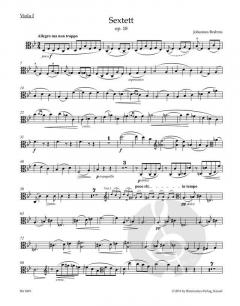 Sextett in B op. 18 von Johannes Brahms für 2 Violinen, 2 Violen und 2 Violoncelli im Alle Noten Shop kaufen (Stimmensatz)