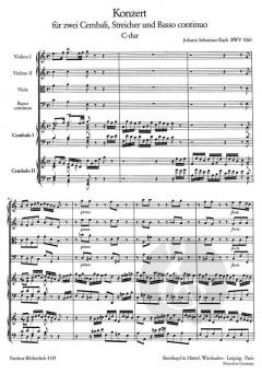 Konzert in C-Dur BWV 1061 von Johann Sebastian Bach für zwei Cembali und Streichorchester (Doppelkonzert) im Alle Noten Shop kaufen (Partitur)