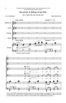 The Moon Is Hiding In Her Hair von Eric Whitacre (Download) 