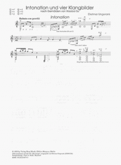 Intonation und vier Klangbilder von Dietmar Ungerank 