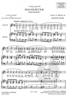 Nicolette Extrait De Trois Chansons pour Choeur von Maurice Ravel 