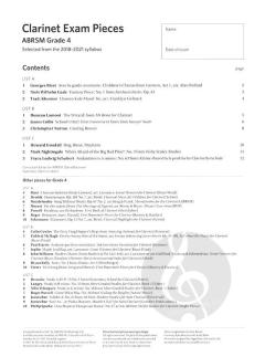 Clarinet Exam Pieces 2018-2021 
