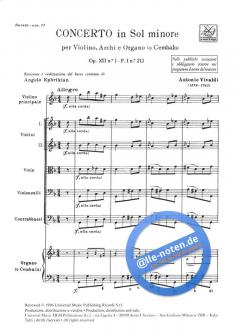 Concerto G Minor Op.12 No.1 RV317 (Antonio Vivaldi) 