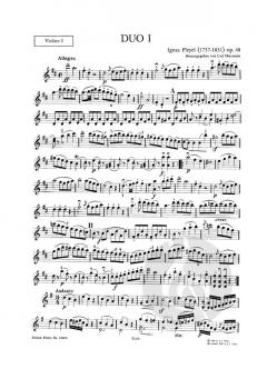 6 kleine Duos op. 48 von Ignaz Pleyel für 2 Violinen im Alle Noten Shop kaufen
