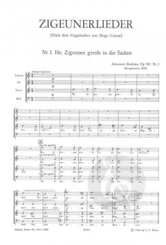 Zigeunerlieder op. 103, 112 Nr. 3-6 (Johannes Brahms) 