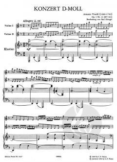 Konzert d-moll op. 3,11 RV 565 von Antonio Vivaldi für 2 Violinen und Orchester im Alle Noten Shop kaufen