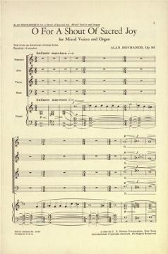 O For a shout Of Sacred Joy op. 161 (Alan Hovhaness) 