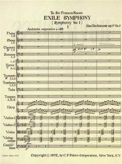 Sinfonie Nr. 1 op. 17 Nr. 2 Exile Symphony von Alan Hovhaness für Orchester (Sir Francis Bacon gewidmet) im Alle Noten Shop kaufen (Partitur)
