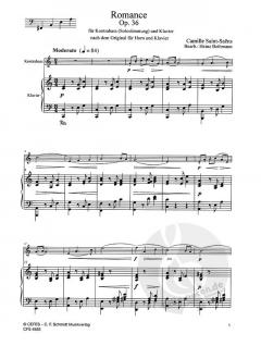 Romanze op. 36 von Camille Saint-Saëns für Kontrabass und Klavier im Alle Noten Shop kaufen