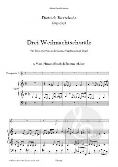 3 Weihnachtschoräle von Dietrich Buxtehude für Trompete und Orgel im Alle Noten Shop kaufen