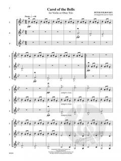 Carol of the Bells for Violin or Oboe Trio 