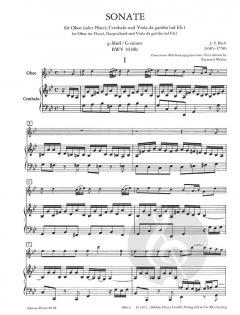 Sonate in g-Moll BWV 1030b von Johann Sebastian Bach für Oboe (Flöte), Cembalo und Viola da gamba (ad lib.) im Alle Noten Shop kaufen