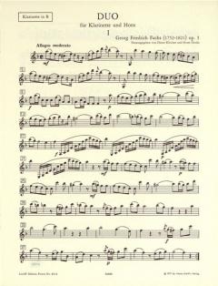 Duo für Klarinette und Horn op. 5 von Georg Friedrich Fuchs für Holzbläser Duo (Stimmensatz) im Alle Noten Shop kaufen