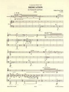 Dedication von Erkki-Sven Tüür für Violoncello und Klavier im Alle Noten Shop kaufen