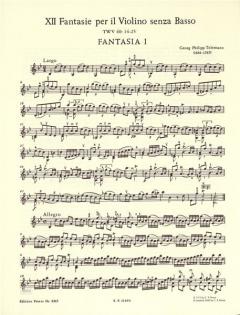12 Fantasien für Violine ohne Bass von Georg Philipp Telemann im Alle Noten Shop kaufen - EP9365