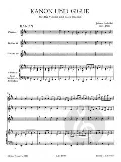 Kanon und Gigue D-Dur von Johann Pachelbel für 3 Violinen und Basso continuo im Alle Noten Shop kaufen
