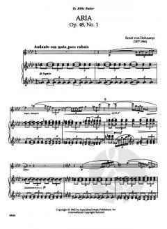 Aria Op. 48 No. 1 von Ernst von Dohnanyi 