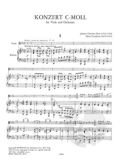 Konzert c-Moll für Viola und Orchester von Johann Christian Bach im Alle Noten Shop kaufen