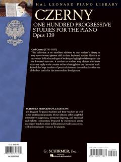 100 Progressive Studies for the Piano op. 139 - Schirmer Performance Editions von Carl Czerny 