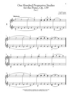 100 Progressive Studies for the Piano op. 139 - Schirmer Performance Editions von Carl Czerny 