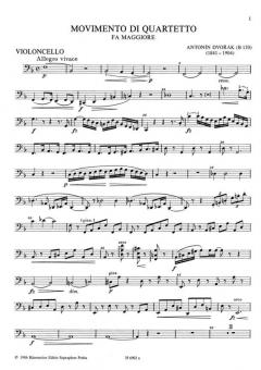 Quartettsatz F-dur, B 120 von Antonín Dvorák 