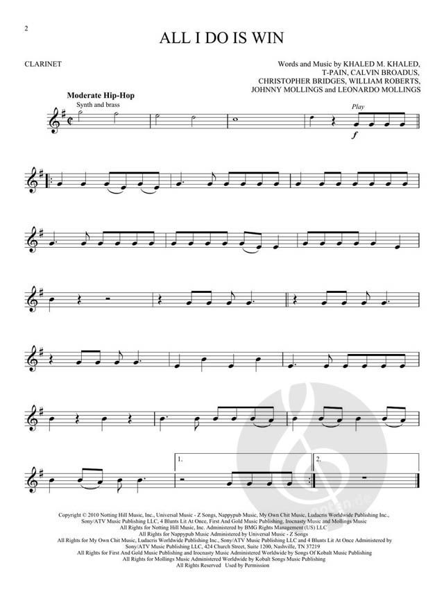 Clarinet Sheet Music Hip Hop