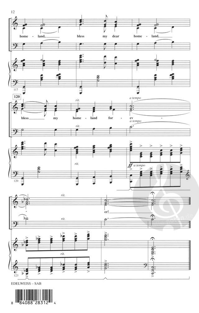 Edelweiss (Linda Steen Spevacek) » Sheet Music for Mixed Choir