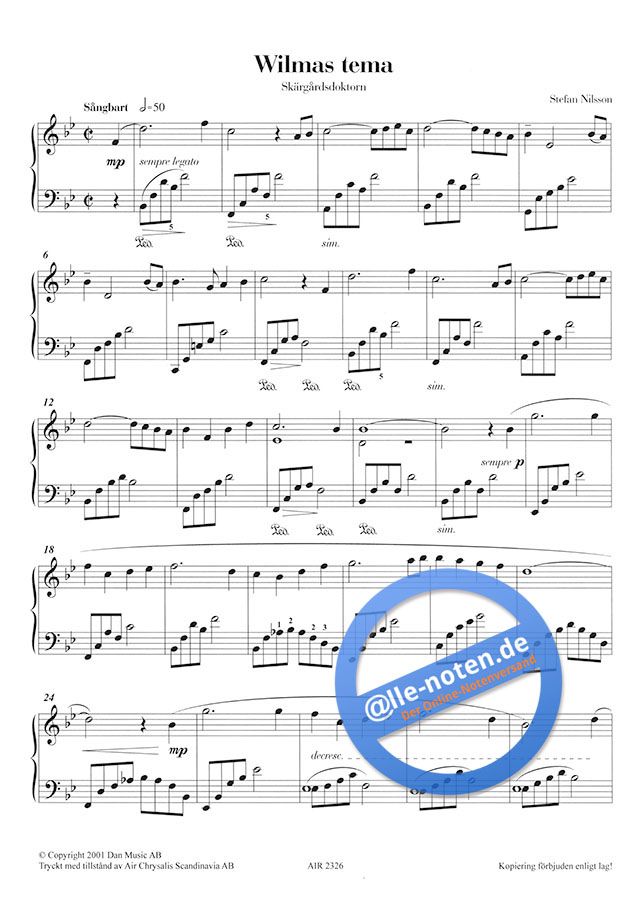 filmmusik / ステファンニルソン　stefan nilsson Filmmusik by Stefan Nilsson » Piano Sheet Music