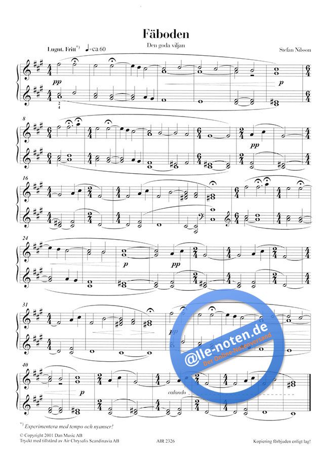 Filmmusik by Stefan Nilsson » Piano Sheet Music