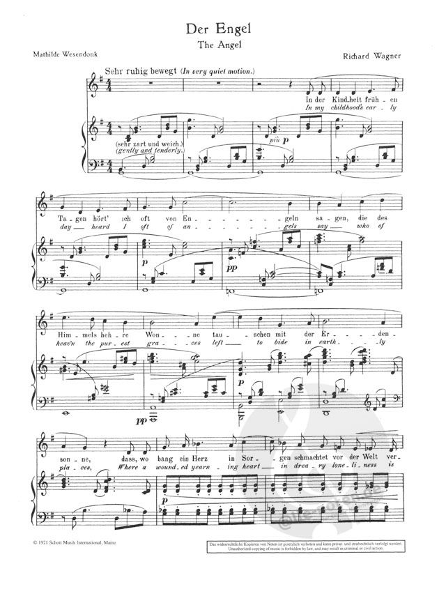 ETP 1707 study score sheet music; Wagner Richard Wesendonck-Lieder WWV 91 A 