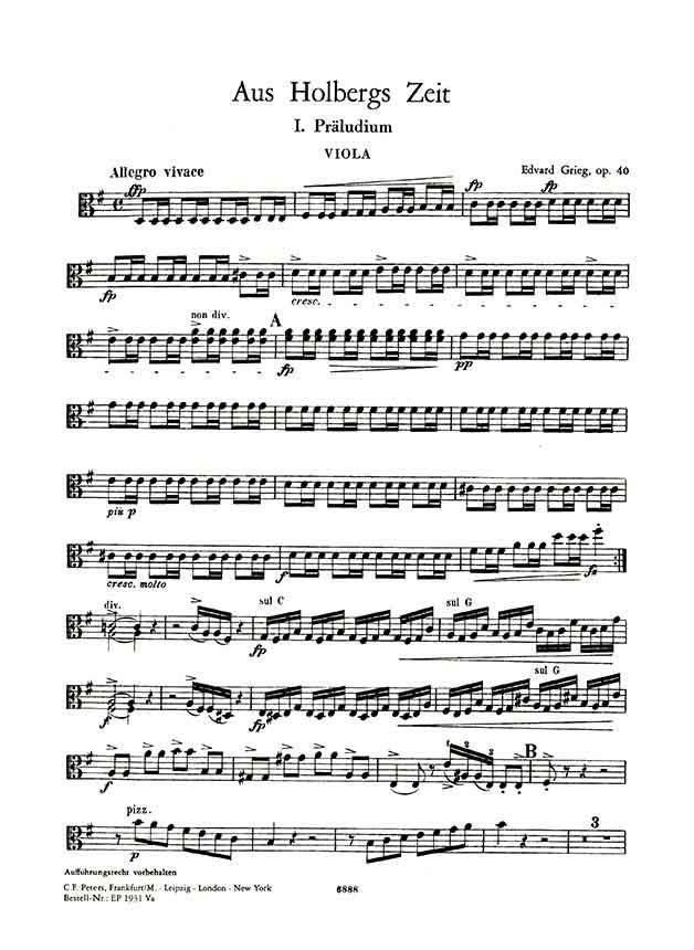 クラシック WERGO 40 Years Music of Our Time Aus Holbergs Zeit op. 40 by Edvard Grieg » Sheet Music for String
