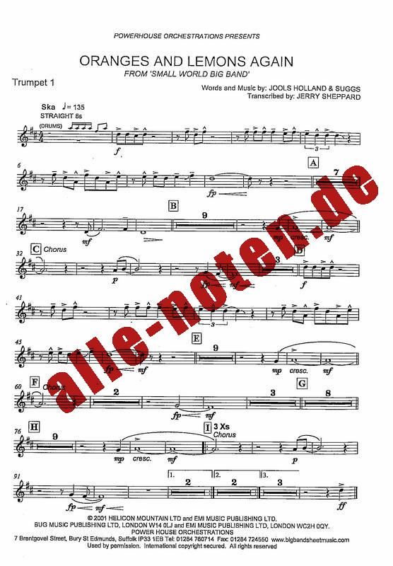 Oranges And Lemons Again by Jools Holland » Jazz Ensemble Sheet Music