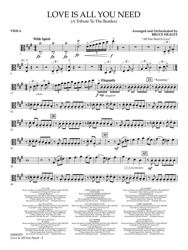 Love Is All You Need by The Beatles » Sheet Music for Orchestra