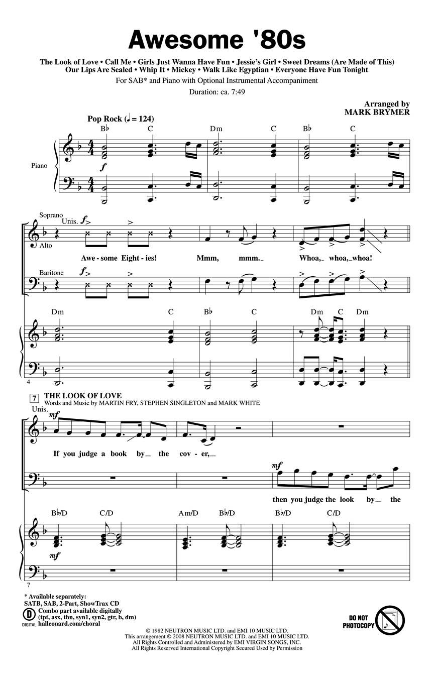 Awesome '80s » Sheet Music for Mixed Choir - 08202203