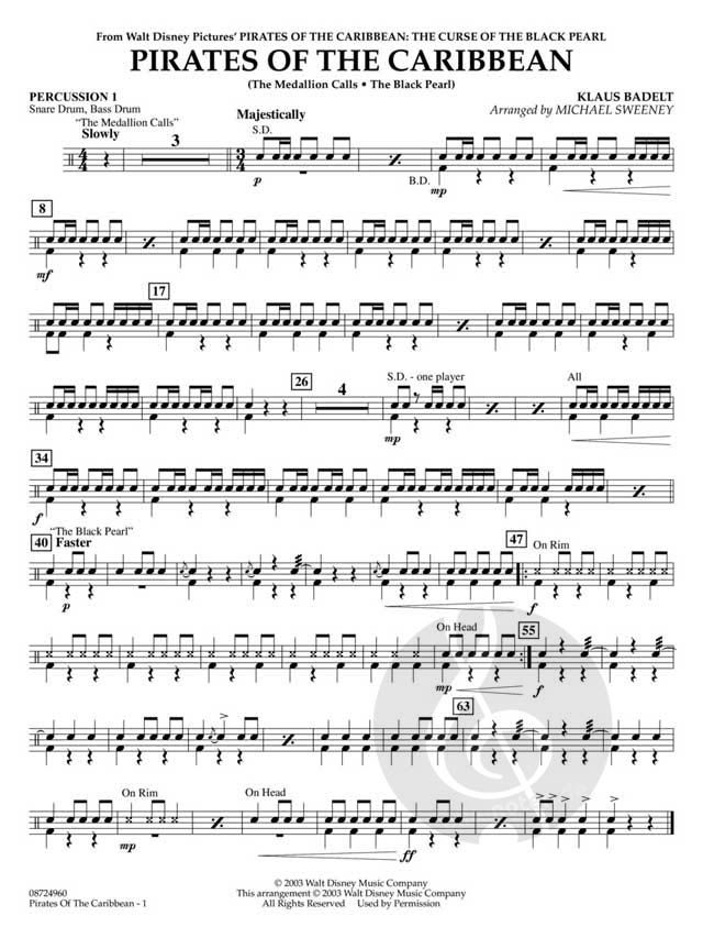その他 Music from Pirates of the Caribbean Pirates Of The Caribbean (Klaus Badelt) » Sheet Music for Concert
