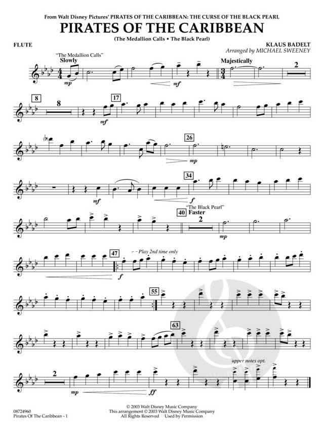 Pirates Of The Caribbean (Klaus Badelt) » Sheet Music for Concert
