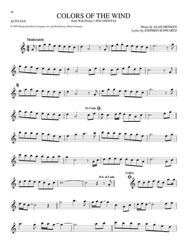 The Big Book of Disney Songs » Saxophone Sheet Music