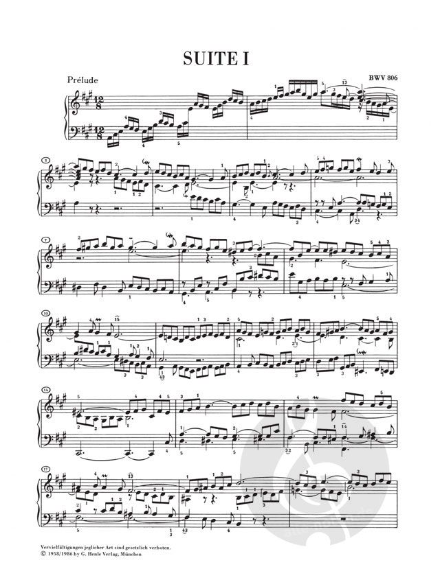 Englische Suiten Bwv 806-811 Klavier